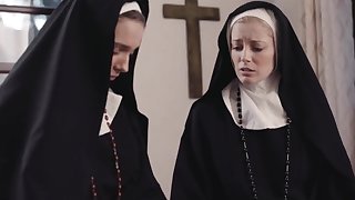 Dirty nuns Mona Wales and Serene Siren soreness for wet pussy